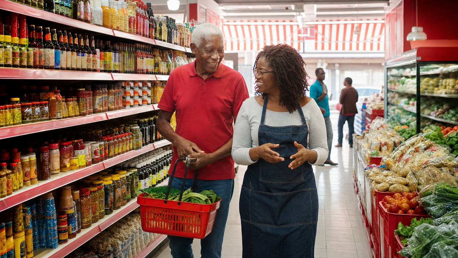 Rayon bien achalandé d'un supermarché Super U